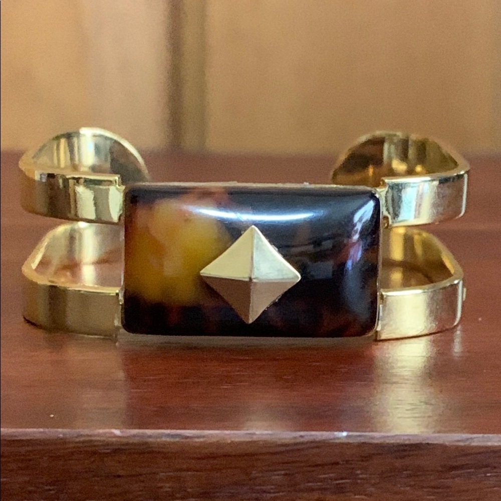 A.V. Max N.Y.C. gold tone brown stone cuff